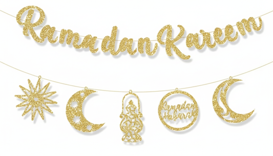Ramadan Kareem Glitter Banner