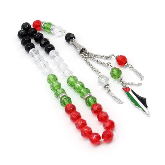 33-Bead Tasbih – Palestine Colors