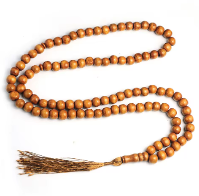 99-Bead Wooden Tasbih with Tassel – Islamic Prayer Beads